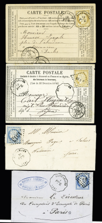 8 lettres et cartes postales avec convoyeurs-stations de Pontarlier. Bon ensemble. TB