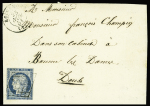 N°4 (touché en bas) OBL grille + T15 Rougemont (1851)