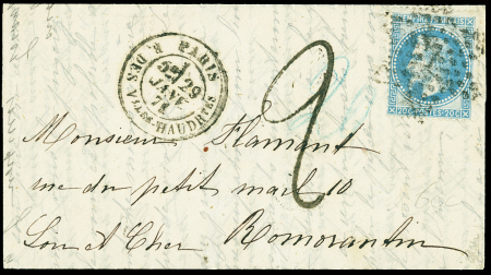 Lettre non cachetée et datée Paris 27.01.1871 pour