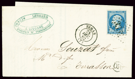 ARDENNES GC 3352 sur n°14 sur lettre avec CàD T22