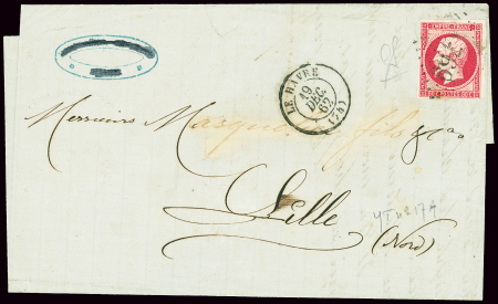 SEINE-INFERIEURE GC 1769 sur n°24 sur lettre avec CàD