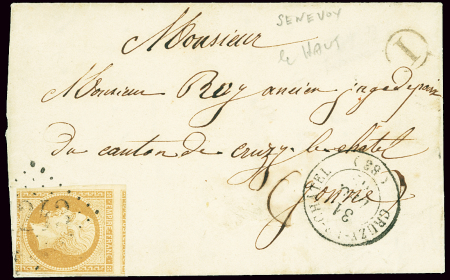 YONNE GC 1243 sur n°13B sur lettre avec CàD T15 de