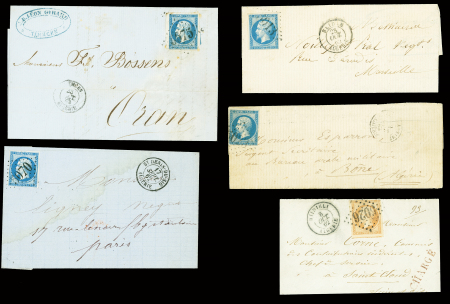 ALGERIE lot de 11 lettres et fragments avec obl. anticipée