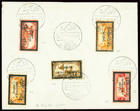 N°13 à 17 OBL Antioche (1939) sur env. sans adresse.
