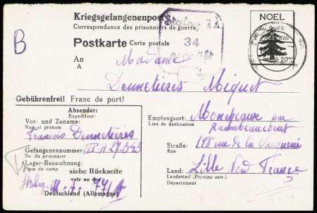 ENTIERS POSTAUX DE STALAGS ET OFLAGS Postkarte du Stalag
