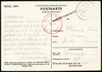 Entier carte postale avec illustration sepia du stalag VII B Noël 1941 (GUE K 8) OBL (1943). TB
