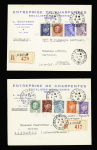 3 lettres recommandées AFF divers Pétain et Mercure OBL La Baule (24.11.44 - 4.4.45 ET 19.4.45). TB