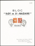 5 grands blocs-feuillet 20x13cm "Bloc ilot de St Nazaire" OBL La Baule (11.11.1944). TB