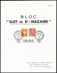 5 grands blocs-feuillet 20x13cm "Bloc ilot de St Nazaire" OBL La Baule (11.11.1944). TB