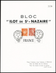 5 grands blocs-feuillet 20x13cm "Bloc ilot de St Nazaire" OBL La Baule (11.11.1944). TB