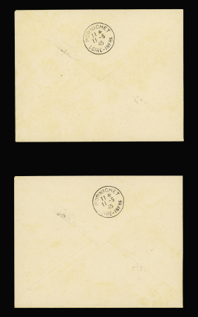 2 lettres recommandées avec AFF n°521A avec surcharges "Libération" et "taxe perçue" OBL "Batz s/Mer" (9.5.45) en poste restante avec n°689, 1F Dulac surchargé "T" OBL Pornichet. TB