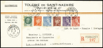 3 env. recommandées format américain AFF divers Pétain et Mercure OBL Pornichet (3.5.45 - 21.4.45 - 7.4.45). TB