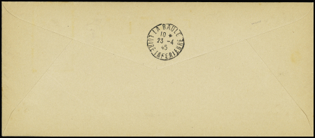 3 env. recommandées format américain AFF divers Pétain et Mercure OBL Pornichet (3.5.45 - 21.4.45 - 7.4.45). TB