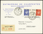 2LR : n°514 + 521A surchargé "taxe perçue" OBL Batz-s-Mer" (2.5.45) et n°514 + 521A avec urcharges "Libération" et "taxe perçue" OBL Batz-s-Mer" (9.5.45). TB
