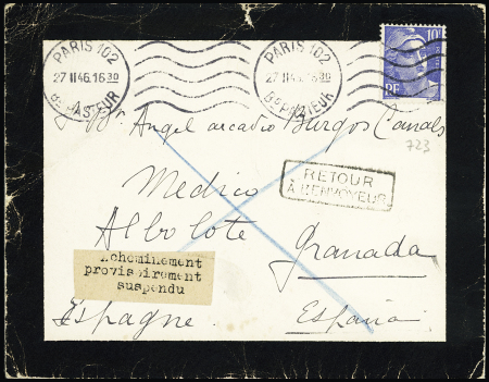 HISTOIRE POSTALE APRES 1945 N°723, 10F Gandon OBL