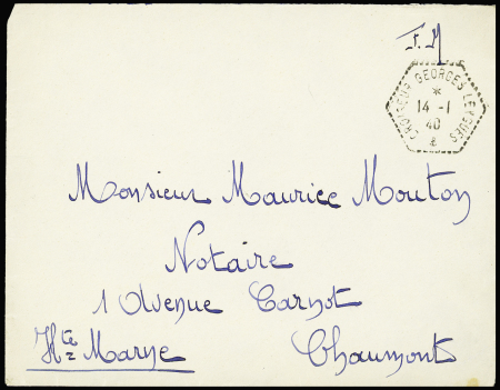 LF avec CAD hex "Croiseur Georges Leygues" (1940). TB