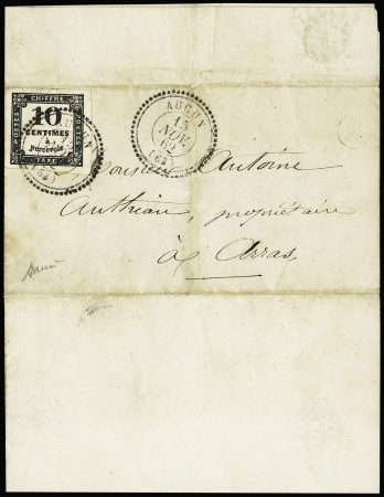 N°2 OBL CAD perlé T22 "Aucun (63)" (1862) répété à