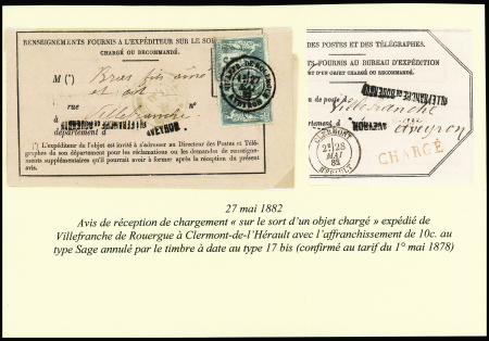 N°75 x2 (lég.déf.) OBL CAD "Villefranche de Rouergue