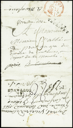 MANCHE - CURIOSITE MARCOPHILE: 16 juin 1806: 1 lettre