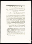 11 DECRETS sous LA REVOLUTION relatifs à l'Organisation de la GENDARMERIE NATIONALE: indemnités des jours de garde, nouvelles Compagnies gendarmes à pied 17 août 1792, gendarmes préposés à la garde des détenus é