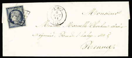 N°4 OBL grille + T15 "Mauron (54)" (1851
