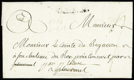 Ploermel : lettre avec au verso marque m