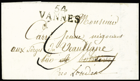 Lettre avec MP "54 Vannes" pour Pontivy 