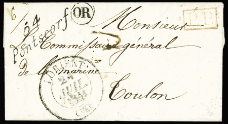 Lettre avec cursive "54 Pontscorf" + T13