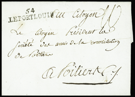 Lettre avec MP "54 Leportlouis" (1792), 