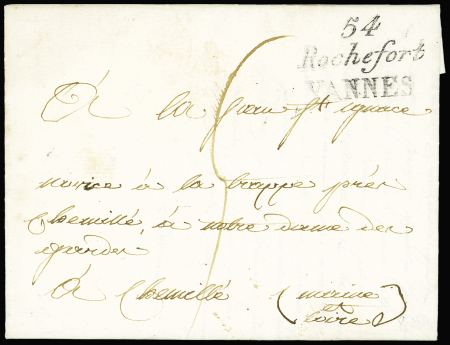 Lettre  avec double cursive "54 Rochefor