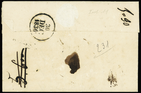 Lettre avec cursive limée "54 Rochefort"