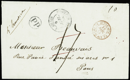 Lettre avec CAD "St Denis ile Bourbon" (