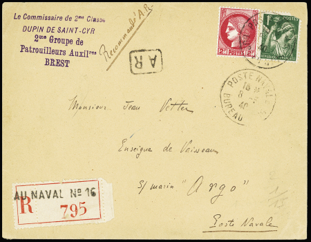 POSTE NAVALE N°432 (def) + n°373 OBL CAD
