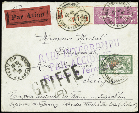 Lettre du raid France - Indochine par Co