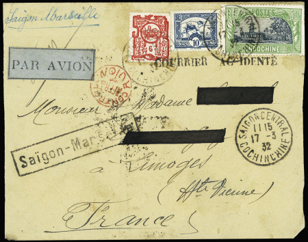28.3.1932 Lettre de Saïgon pour Limoges