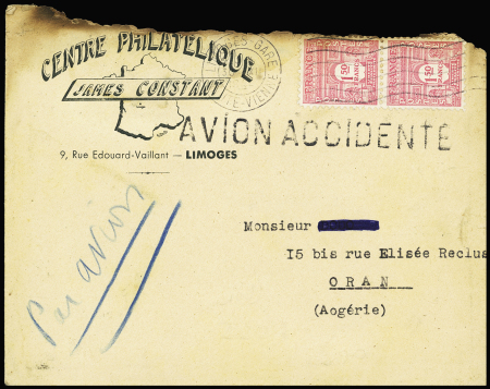 2.1.1945 - Lettre brûlée de Limoges pour