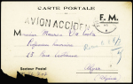 Carte FM OBL CAD "Poste aux armées" (21.12.44) et griffe