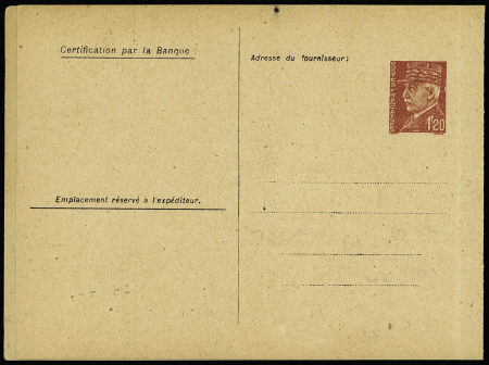 CP de service 1F20 Pétain 5000 points te