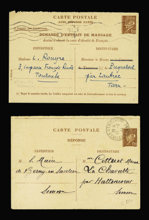 2 CP 1F20 Pétain OBL : PET D 10 B répons