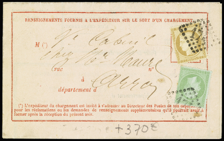 N°35 + 59 OBL GC 174 sur avis rose de ch