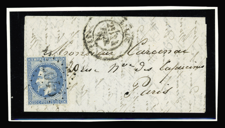 N°29 obl. GC 2046 + T17 Lille 24.02.1871 sur lettre