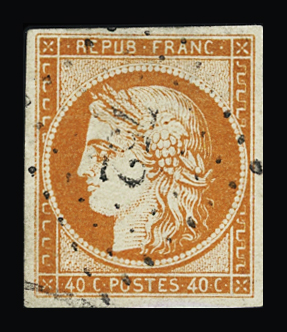 N°5 40c orange, obl. PC 752 (Charmes, Vosges), TB,