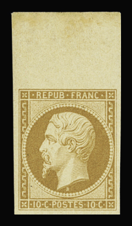 N°9e 10c bistre-jaune, réimpression de 1862, neuf