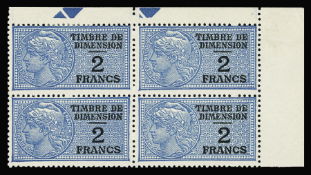 Dimension, n° 95, Bloc de 4 du 2F bleu, non émis