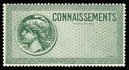 Connaissements n°17b, Estampille Tasset verte, sans