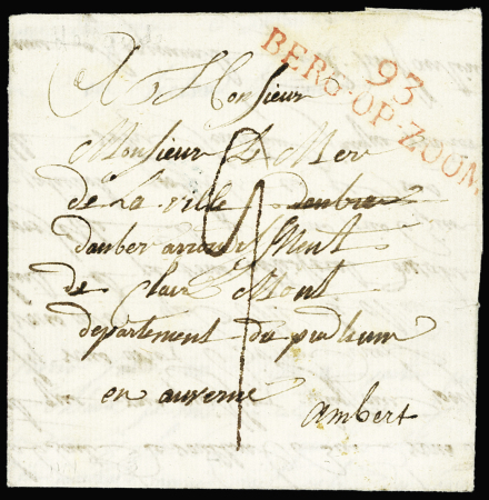 "P 93 P Berg-op-Zoom" (1811), rouge. TB