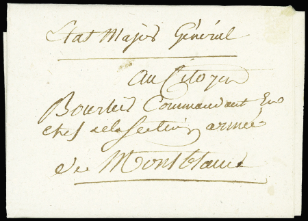 Franchise manuscrite "Etat-Major général" sur lett