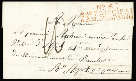 MP rouge "N°6 Bau principal arm. D'Espagne" sur le
