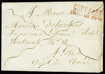 Lettre de Gouda pour Lille avec en-tête imprimé du