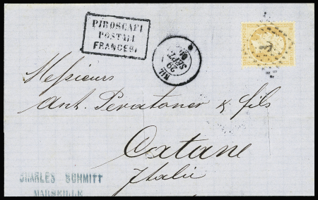 N°23 OBL ancre + CAD "Nil" (1866) sur lettre de Ma